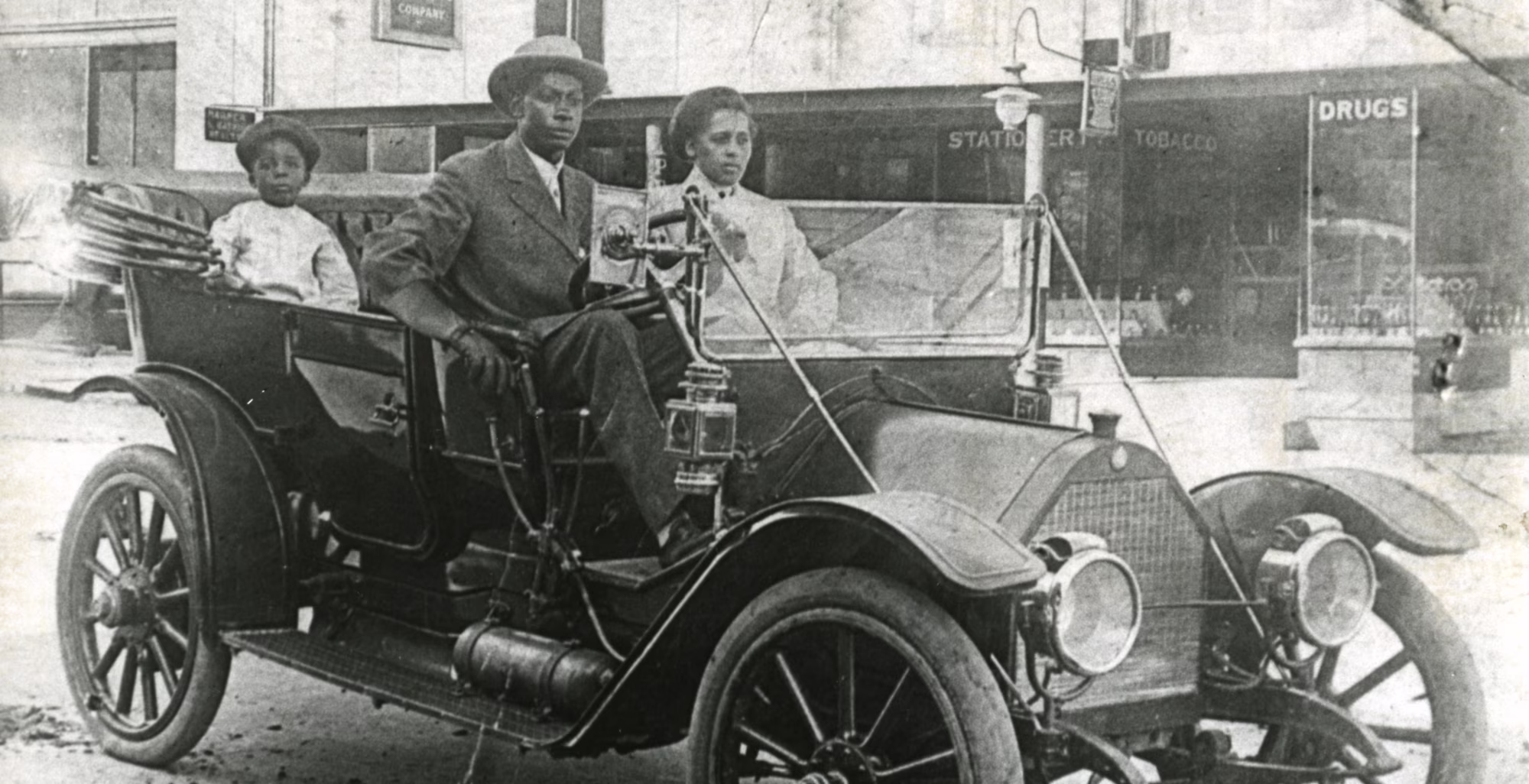 The Williams family on a Black Wall Street Tours visit in Tulsa, standing together in Greenwood